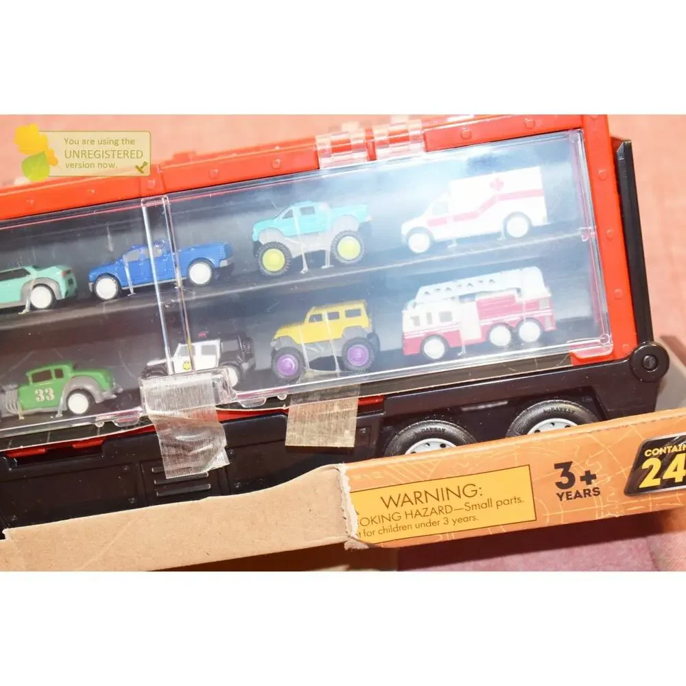DRIVEN by Battat Pocket Carrier Truck with 10 Pocket Size Cars